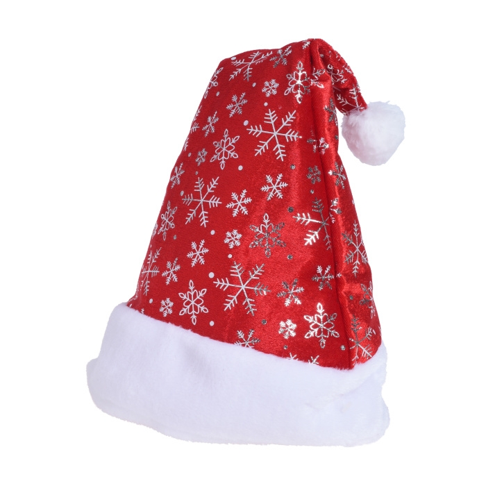 vánoční doplňky - Čepice vánoční s vločkami 45cm