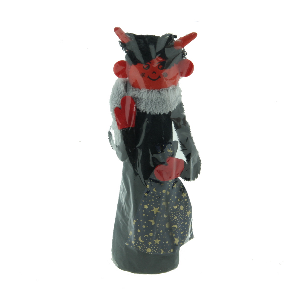 Čert se šálou a pytlem červeno-černý 25cm