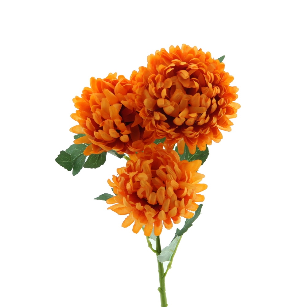 Podzimní umělé květiny - Chryzantéma řezaná umělá se 3 květy 85cm