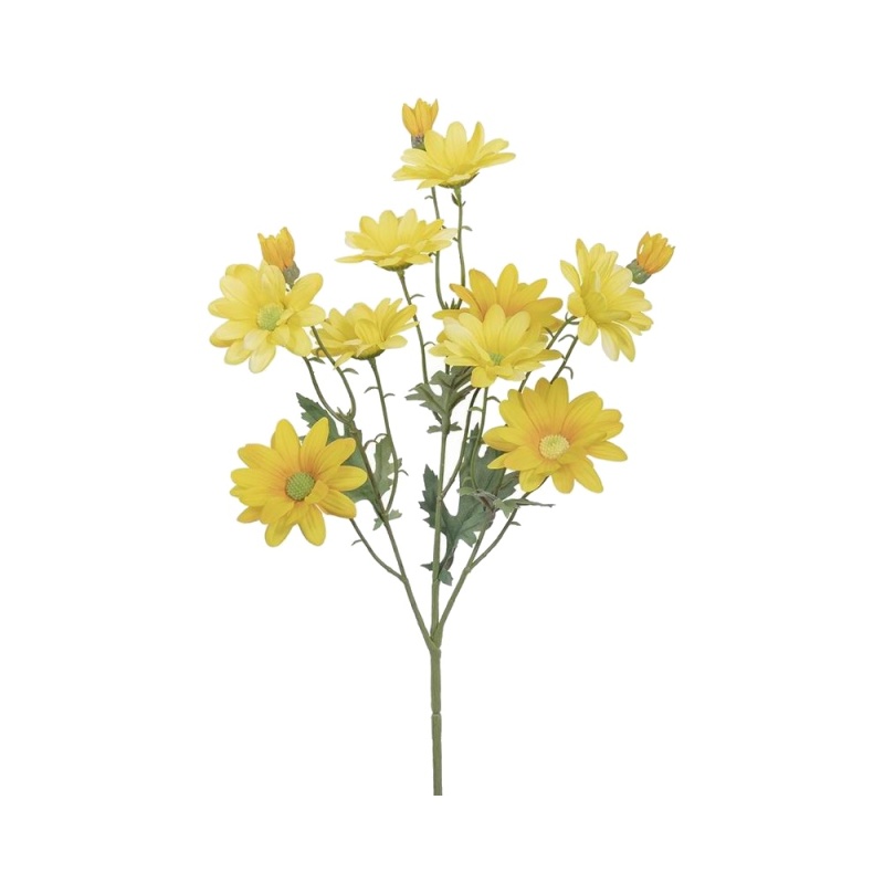 Podzimní umělé květiny - Chryzantéma trs umělá žlutá 65cm