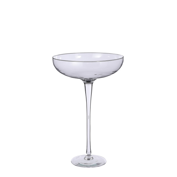 Skleněné vázy - Číše na noze plochá CAROLE sklo 60cm