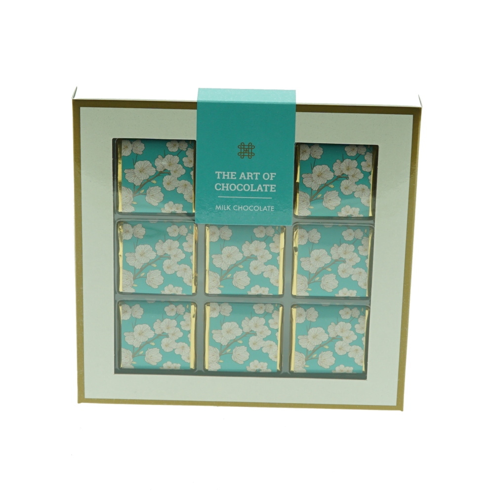 Čokoládové pochoutky - Čokoláda mléčná s květinami v krabičce 9ks
