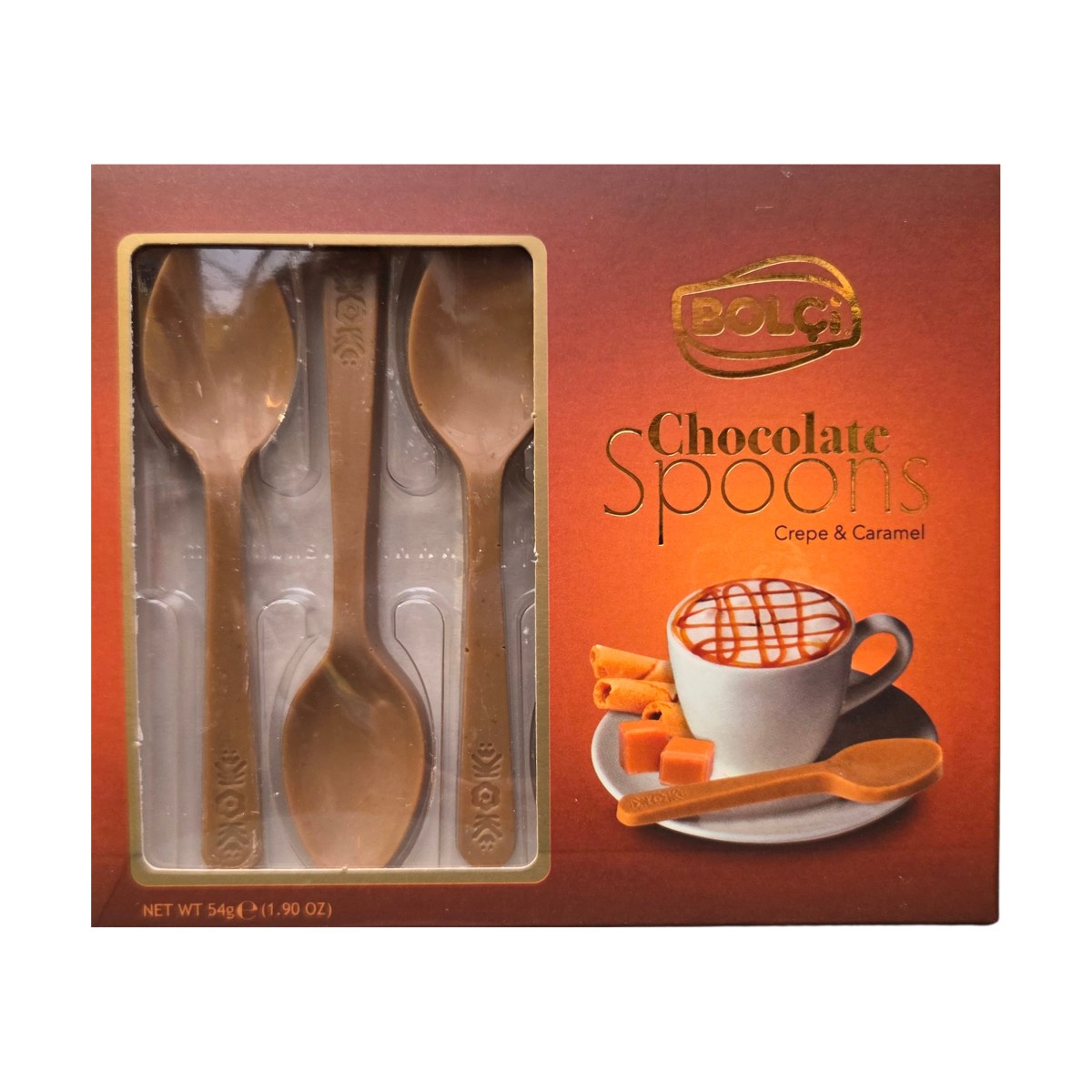 Čokoládové pochoutky - Čokoládové lžičky BOLCI s karamelem a oplatkou 54g