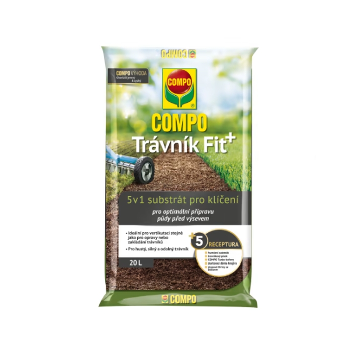 Substráty a mulče - COMPO Substrát Trávník Fit+ 5v1 výsevní 20l