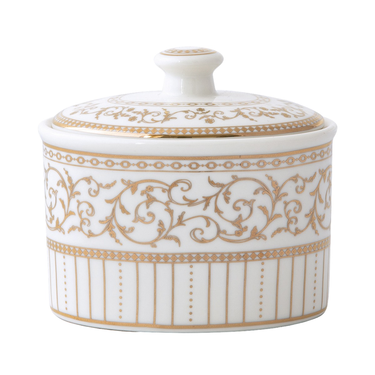 Kuchyňské dózy - Cukřenka porcelánová s víčkem GOLDEN 300ml