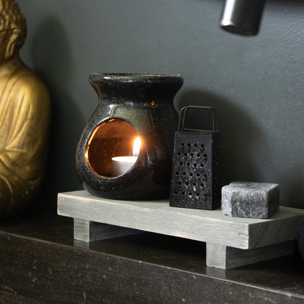 Dárková sada aromalampy VESUVIUS a příslušenství černá 4ks-0