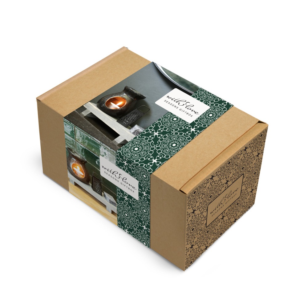 Dárková sada aromalampy VESUVIUS a příslušenství černá 4ks-1