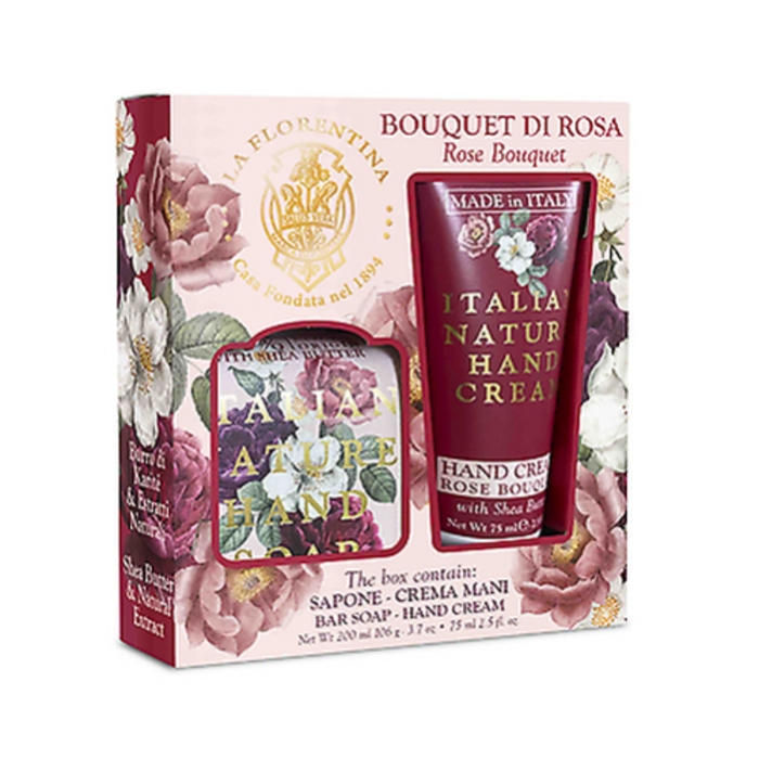 Dekorace - Dárková sada La Florentina BOUQUET DI ROSE mýdlo a krém na ruce