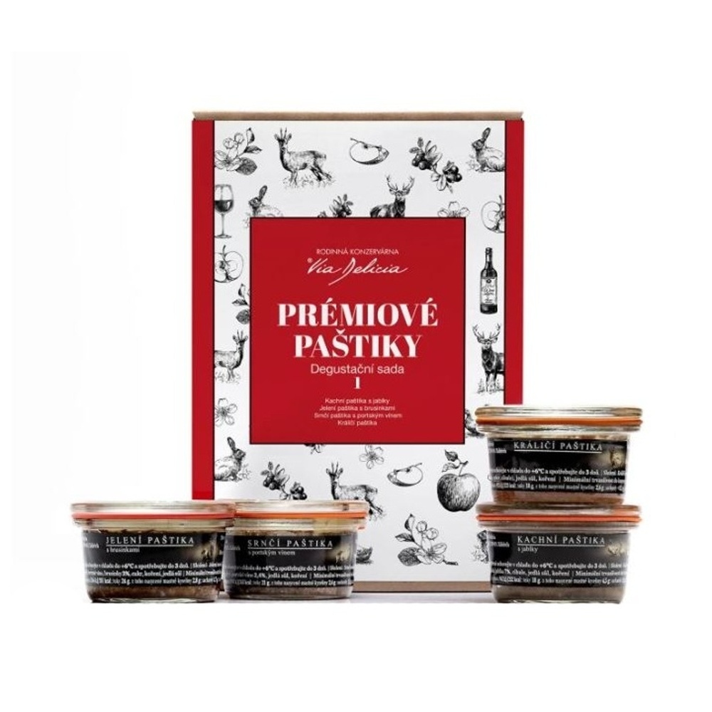 Dárková sada paštik - jelení, kachní, srnčí, králičí 4x50g-0