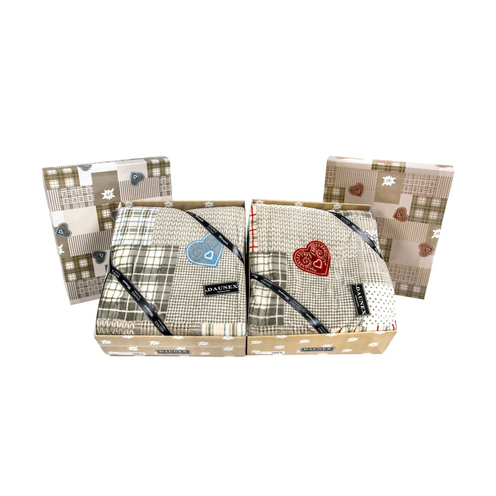 Polštáře a deky - Deka EDELWEISS se srdíčky polyesterová mix 130x160cm