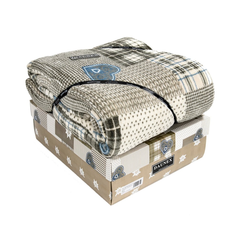 Deka EDELWEISS se srdíčky polyesterová mix 130x160cm-0