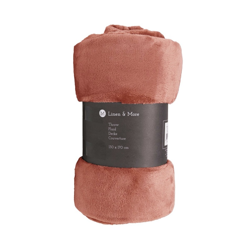 Polštáře a deky - Deka MARMARIS flísová hnědá 130x170cm