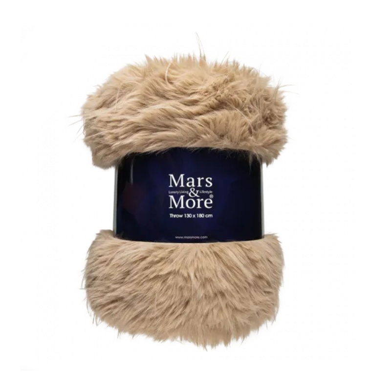 Polštáře a deky - Deka plyšová sv.hnědá 130x180cm