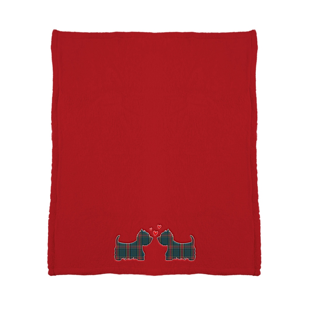 Polštáře a deky - Deka SLEEP CUCCIOLI se 2 psy polyesterová červená 140x180cm