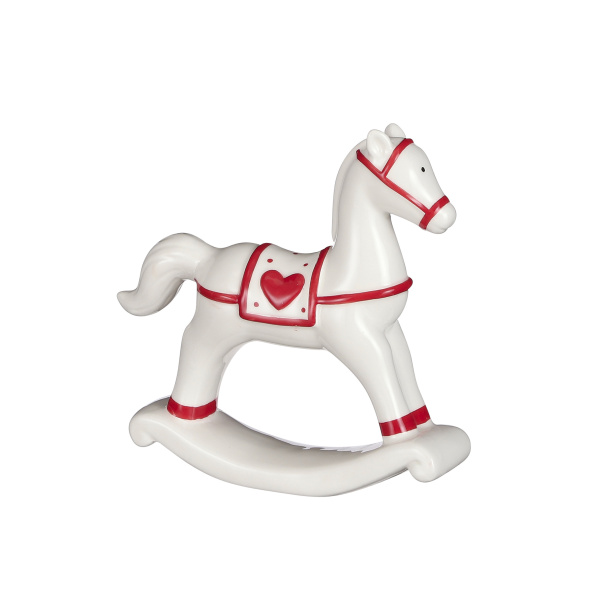 Figurky zvířátek - Dekorace houpací kůň, 16,5cm