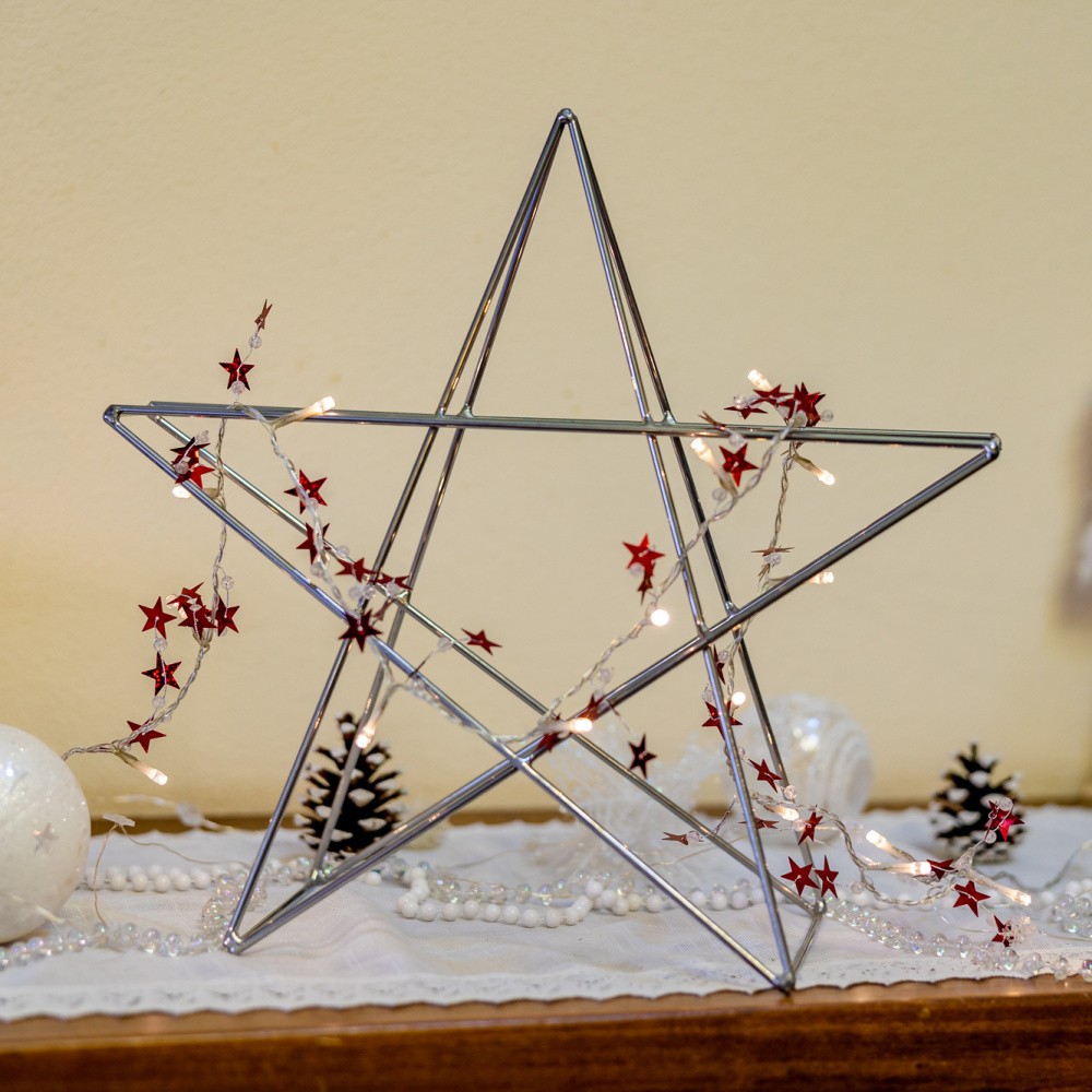 Dekorace hvězda 3D MONOKE kovová 36/54cm-0