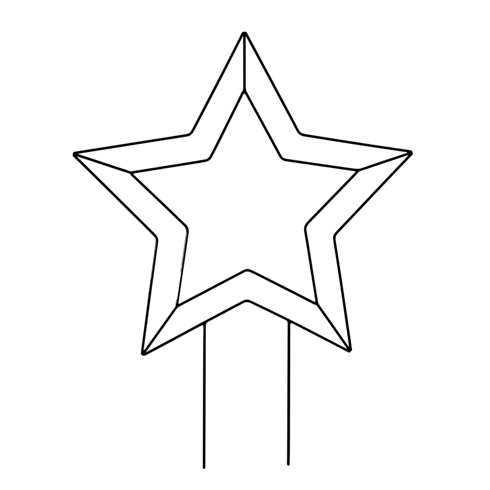 Dekorace - Dekorace hvězda KWANDO zápich kovová 145cm