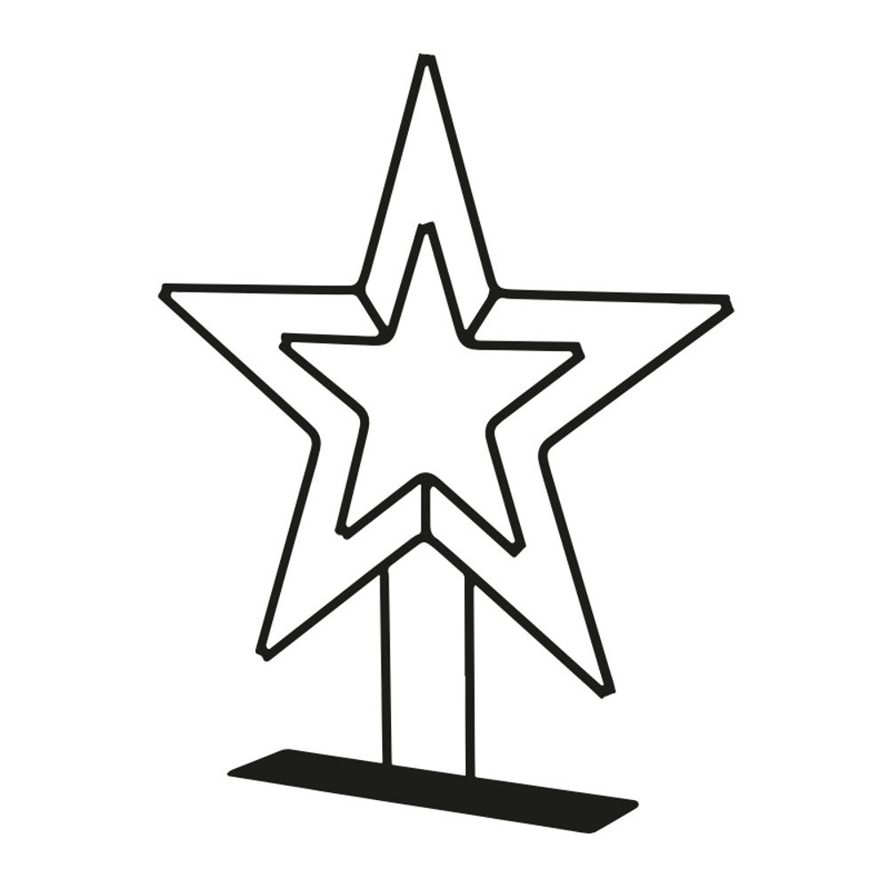 Dekorace - Dekorace hvězda RUVUMA na podstavci kovová 65cm