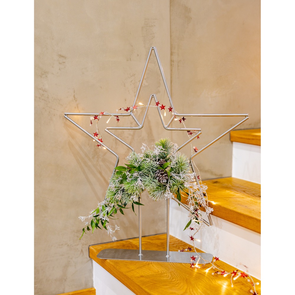 Dekorace hvězda RUVUMA na podstavci kovová 65cm-0