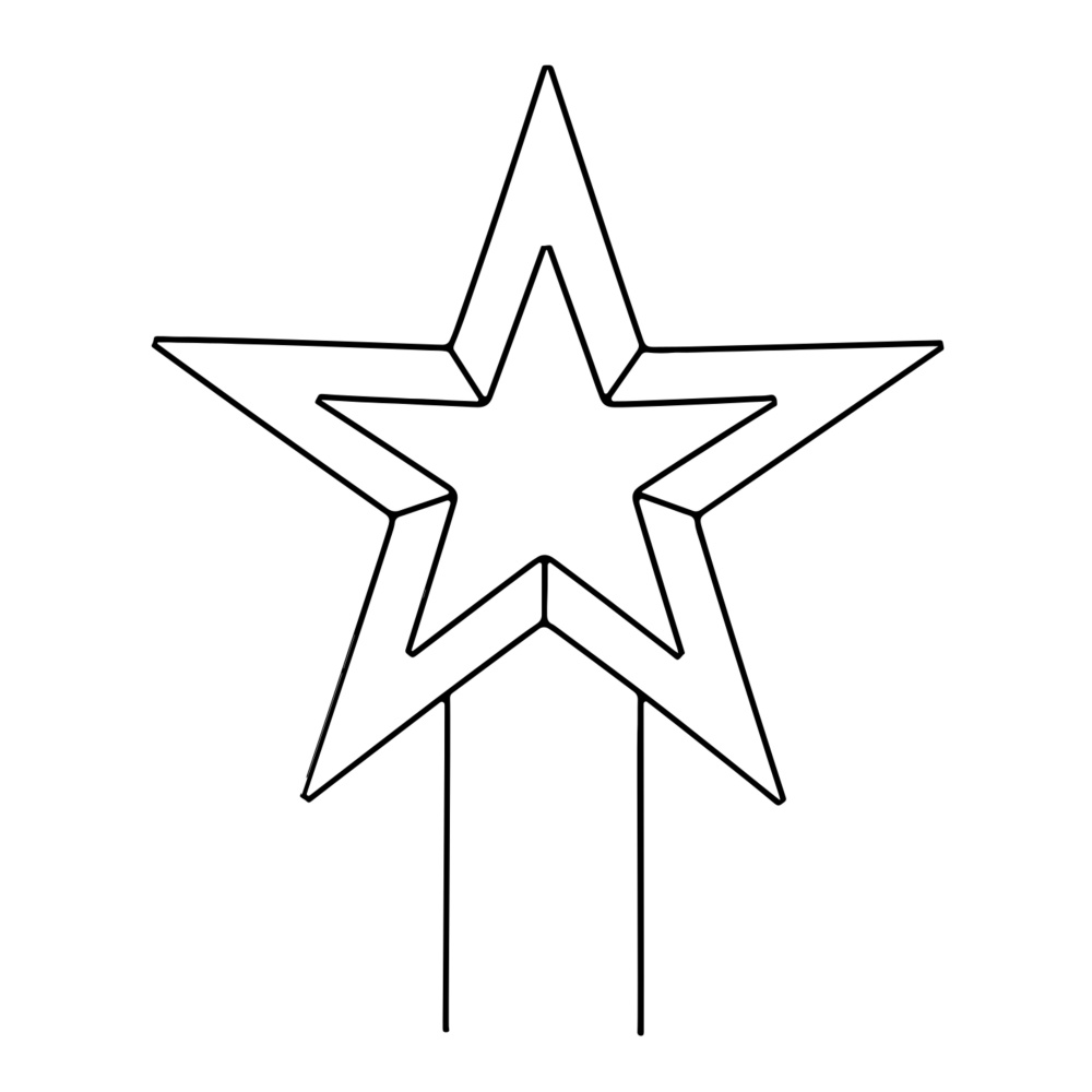 Dekorace - Dekorace hvězda RUVUMA zápich kovová 150cm