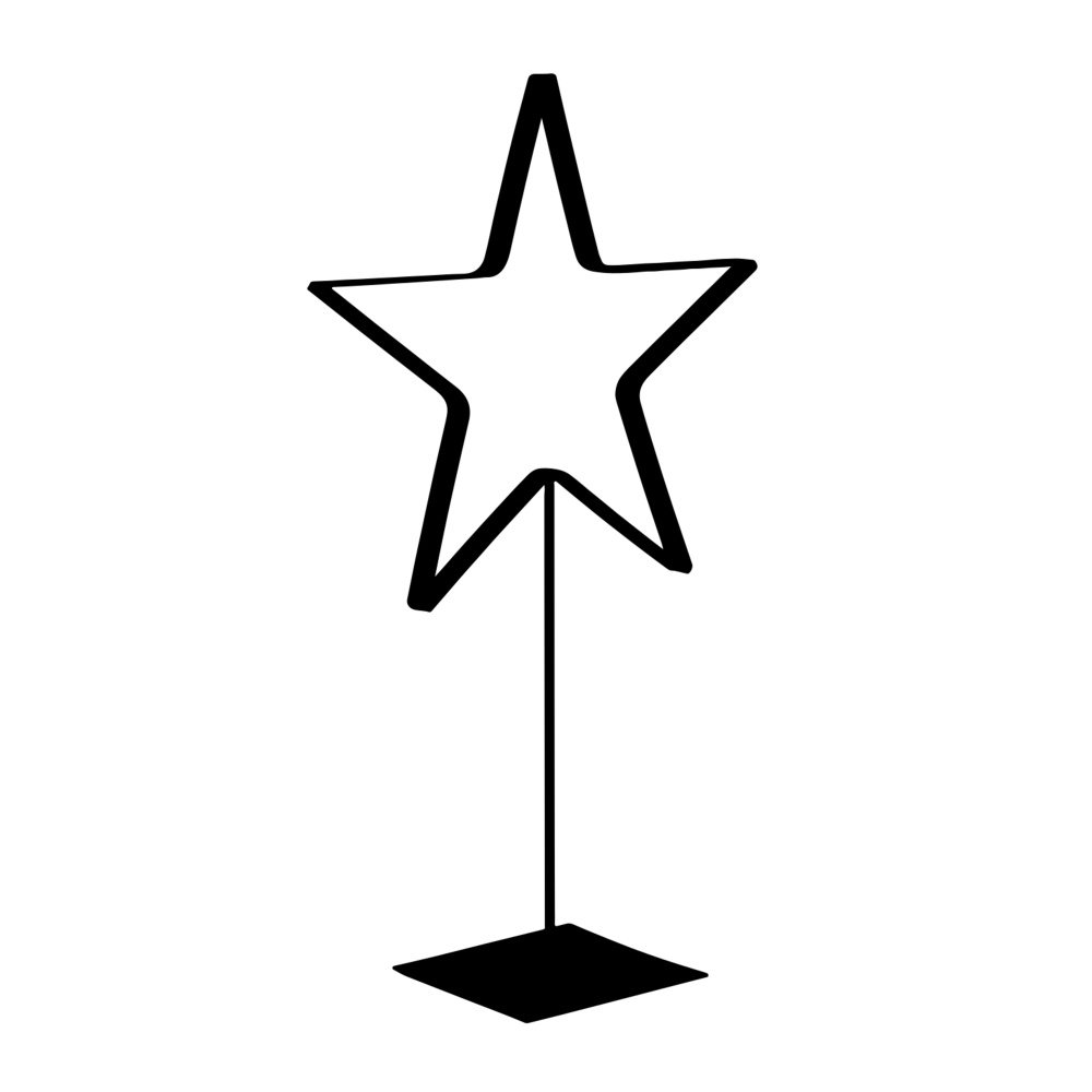 Dekorace - Dekorace hvězda SABI na podstavci kovová 80cm