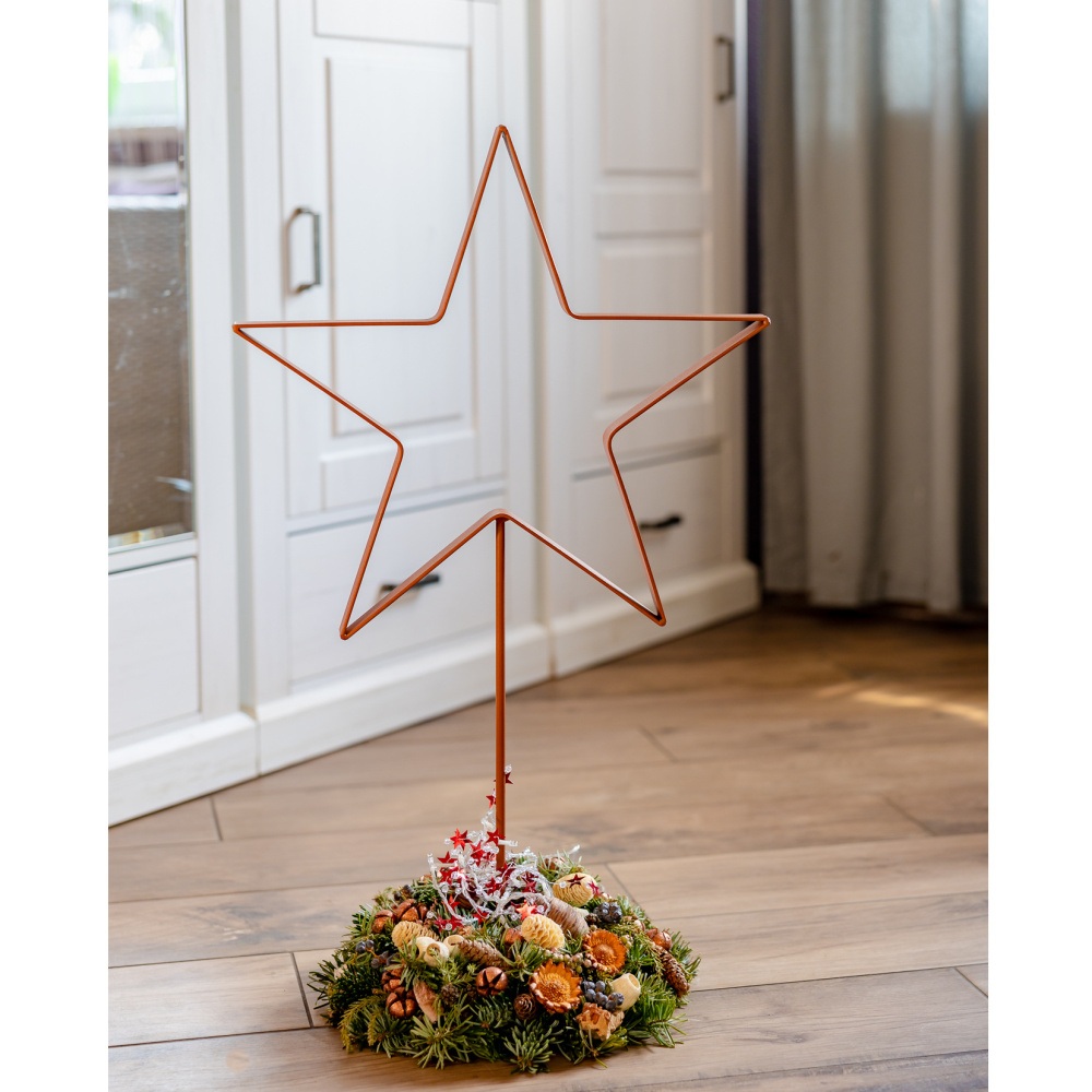 Dekorace hvězda SABI na podstavci kovová 80cm-1