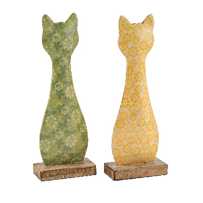 Dekorační figurky zvířat - Dekorace kočka kov různé druhy 27cm