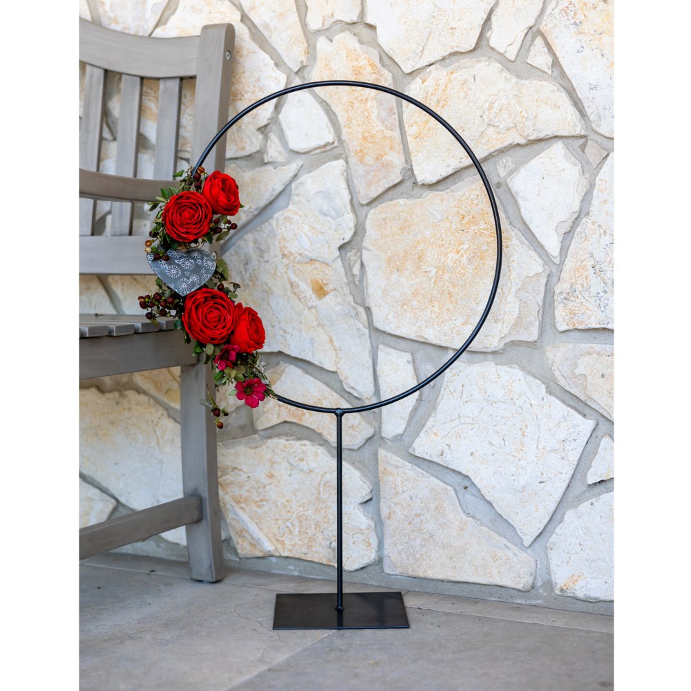 Dekorace kruh RUJFII na podstavci kovový 80cm-0