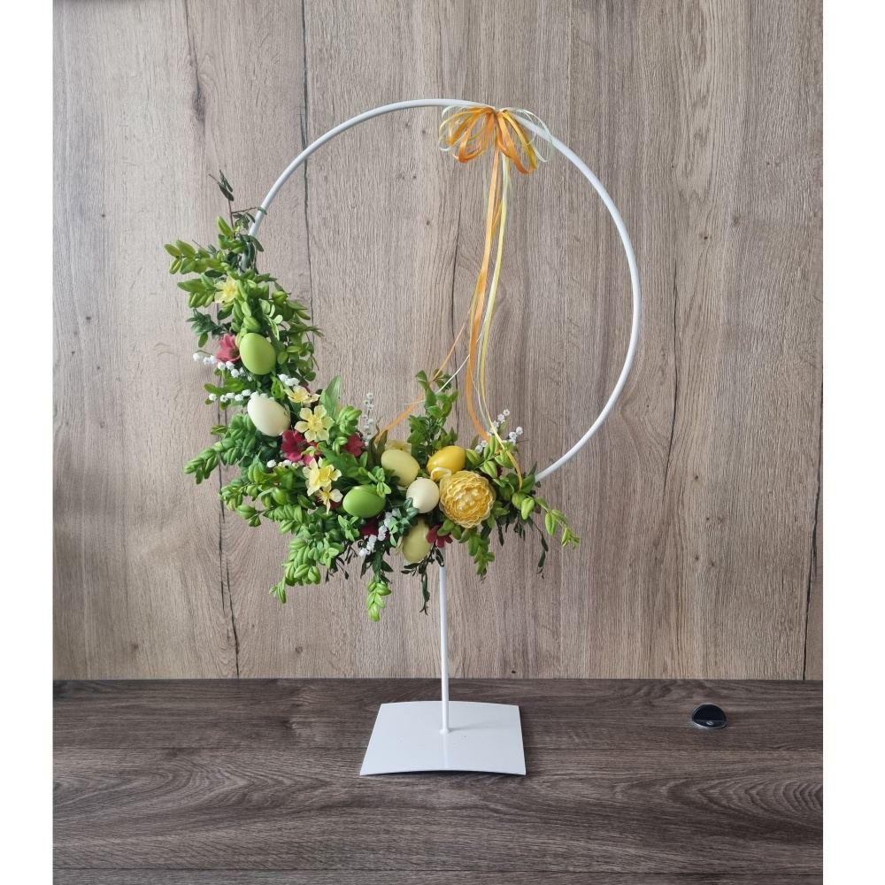 Dekorace kruh RUJFII na podstavci kovový 80cm-1