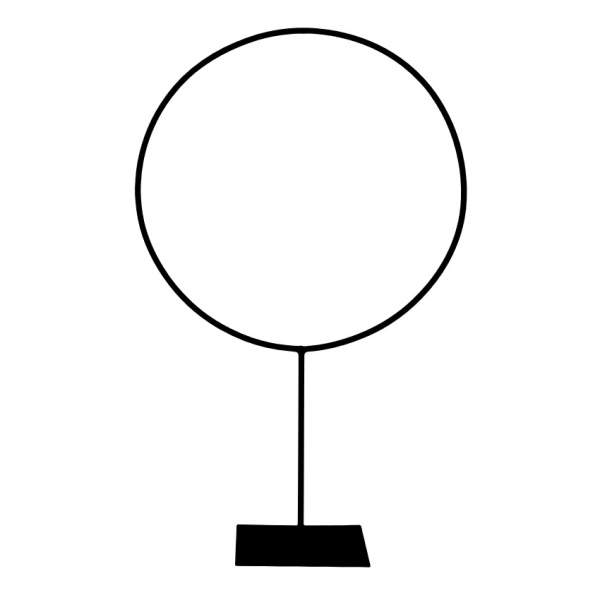 Dekorace - Dekorace kruh RUJFII na podstavci kovový stříbrný 80cm