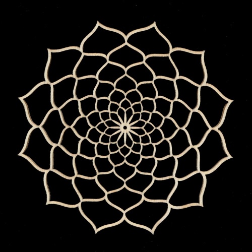 Dřevěné a proutěné dekorace - Dekorace mandala krajka dřevo přírodní 9cm