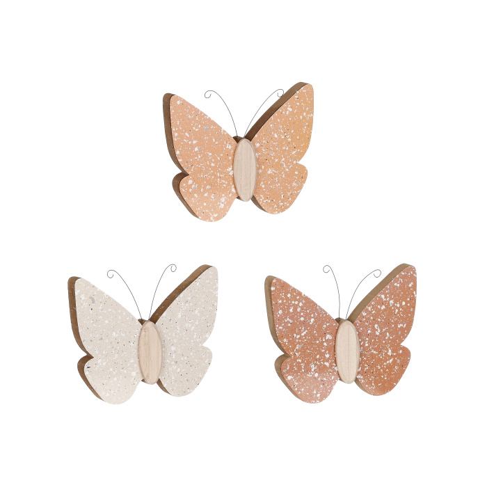 Dekorační figurky zvířat - Dekorace motýl dřevo 31,5cm