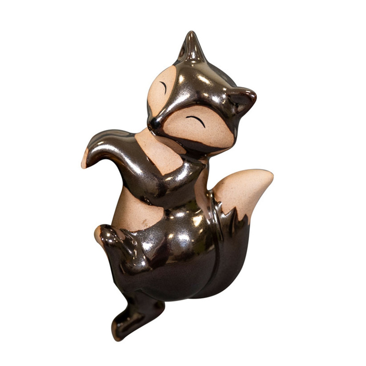 Keramické dekorace - Dekorace na květináč keramická liška 11cm