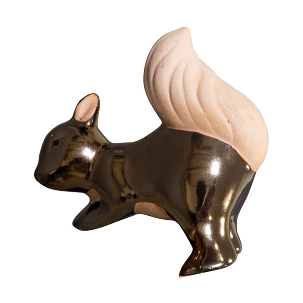 Keramické dekorace - Dekorace na květináč keramická veverka 9cm