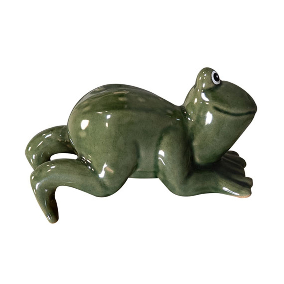 Keramické dekorace - Dekorace na květináč keramická žába 11cm