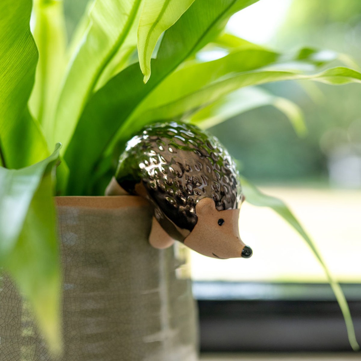 Dekorace na květináč keramický ježek 8cm-0