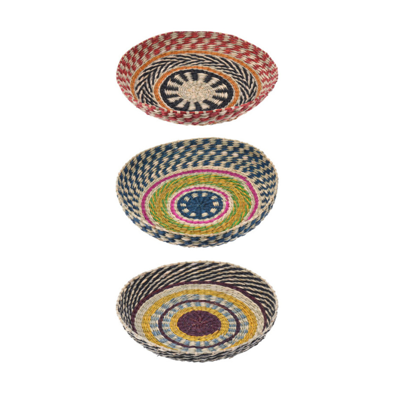 Drobné interiérové dekorace - Dekorace na zeď miska z mořské trávy mix 35cm