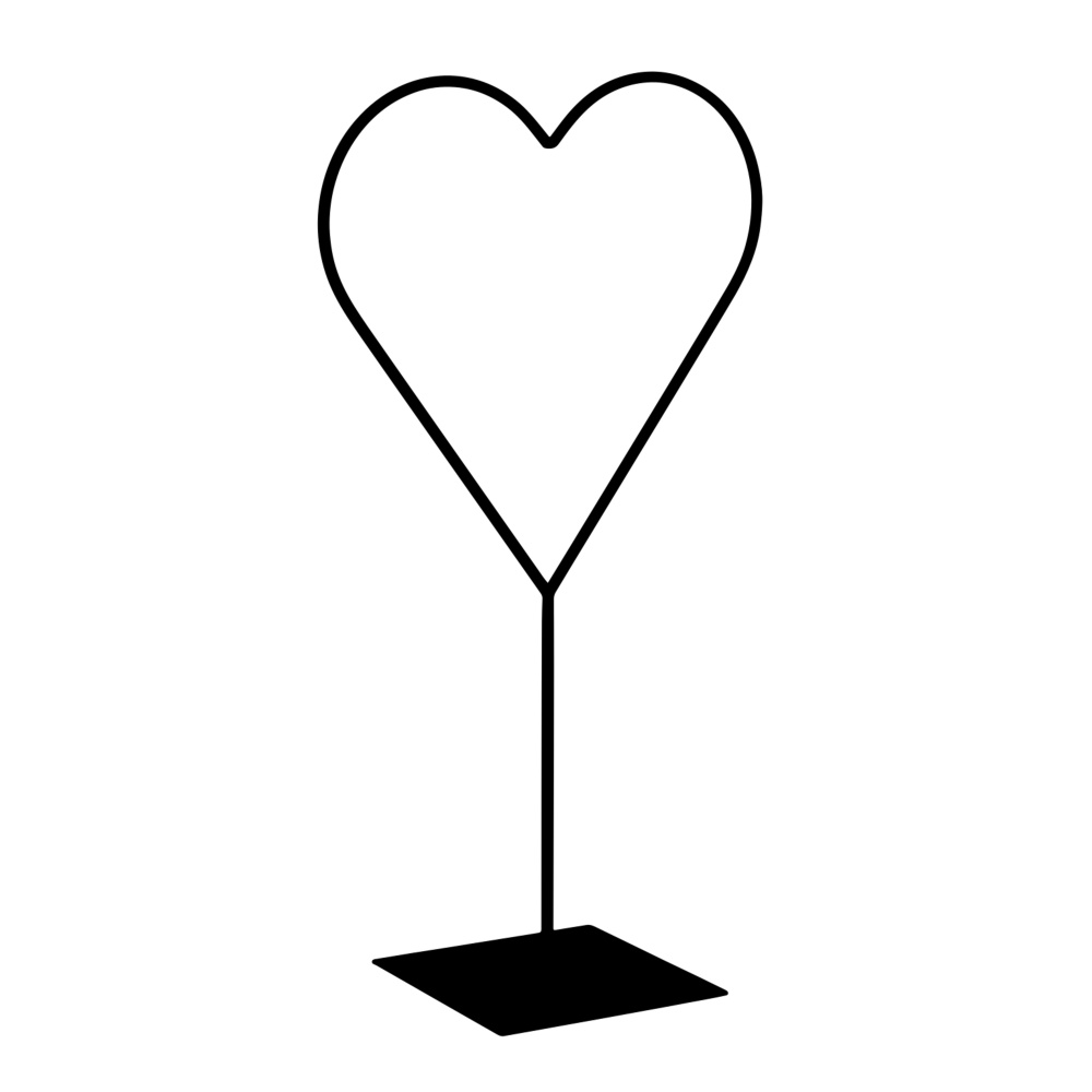 Opory VATAX - Dekorace srdce BURDEKIN na podstavci kovové černé 70cm