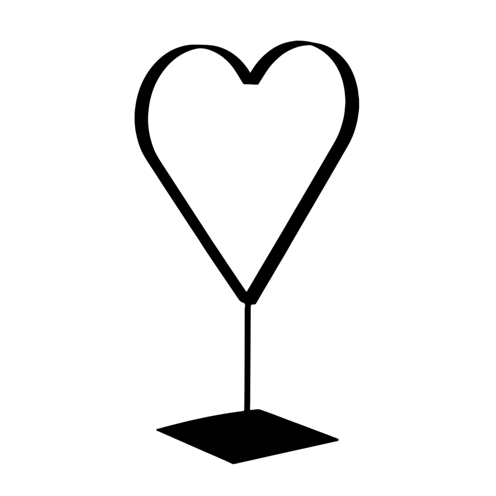 Dekorace - Dekorace srdce EOS na podstavci kovové 60cm