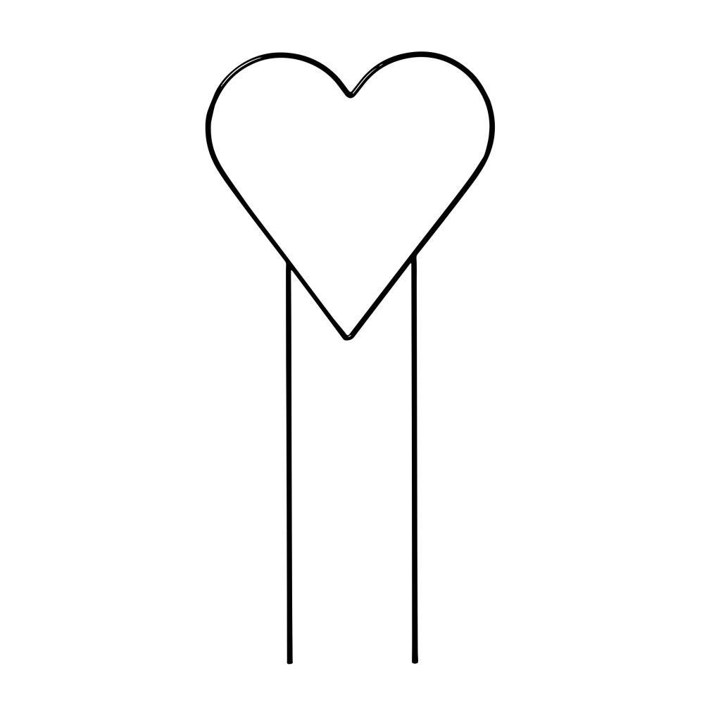 Dekorace srdce FINDERS zápich kovové černé 55/60/80cm-0