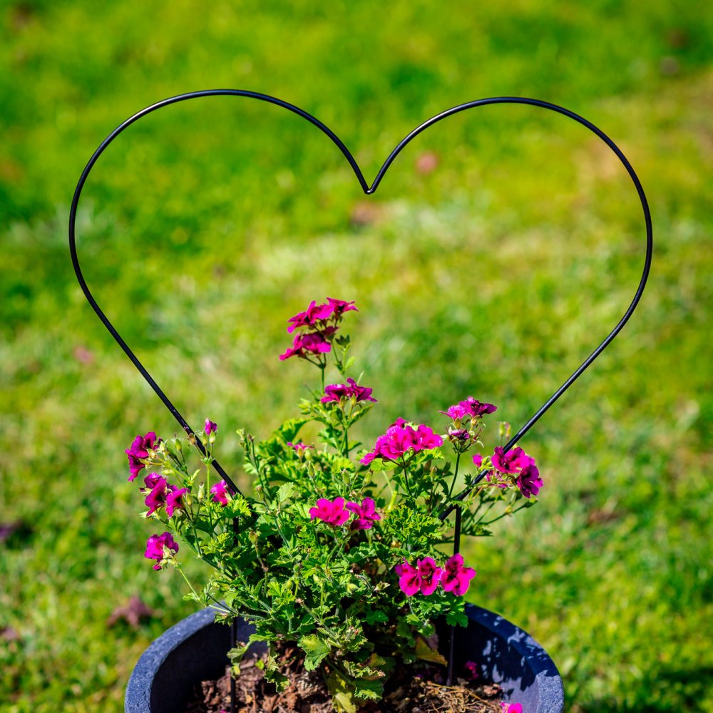 Dekorace srdce FINDERS zápich kovové černé 55/60/80cm-1