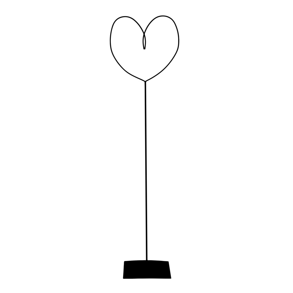 Opory VATAX - Dekorace srdce FITZROY na podstavci kovové černé 165cm