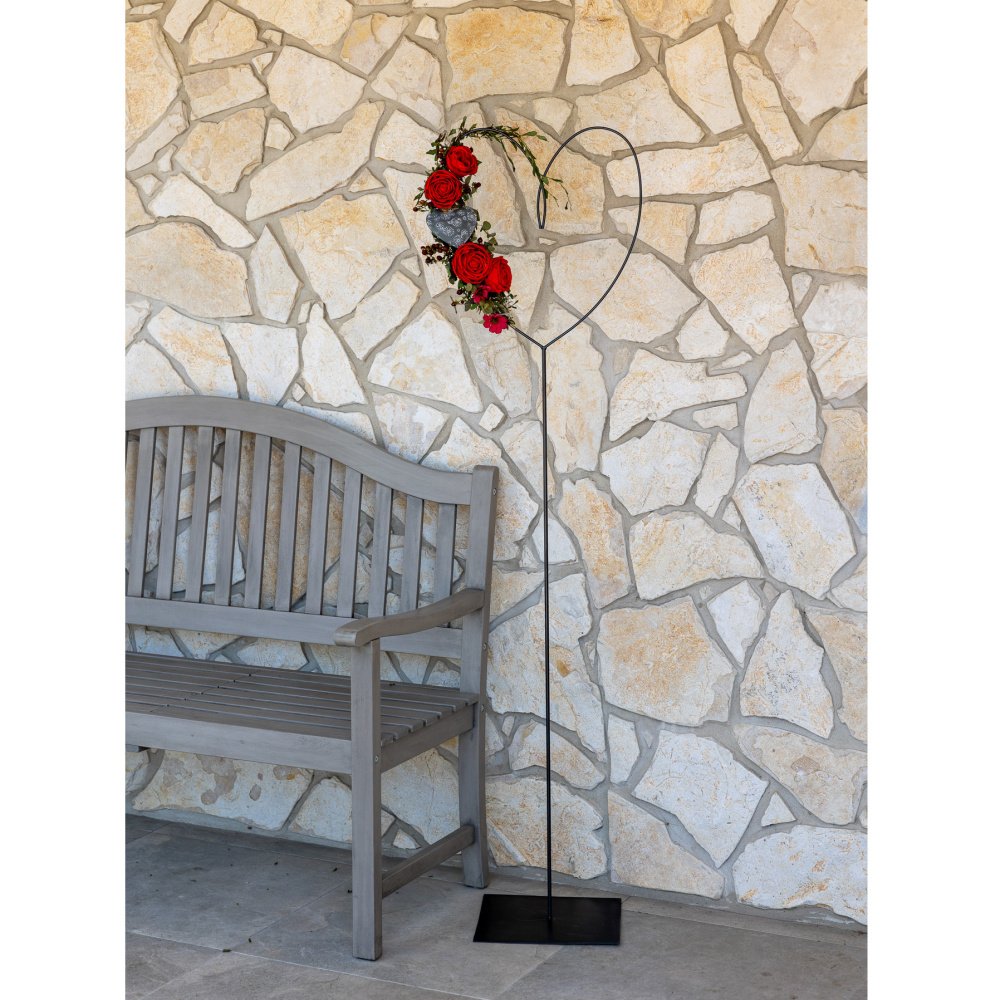 Dekorace srdce FITZROY na podstavci kovové černé 165cm-0
