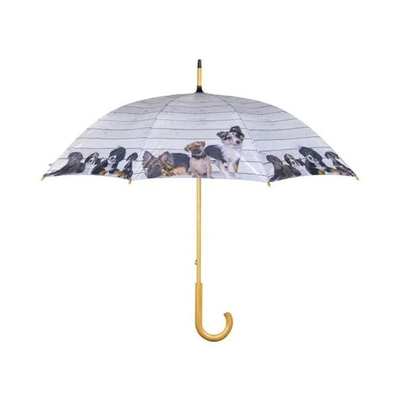 Designové doplňky - Deštník se psy polyesterový bílý 105cm