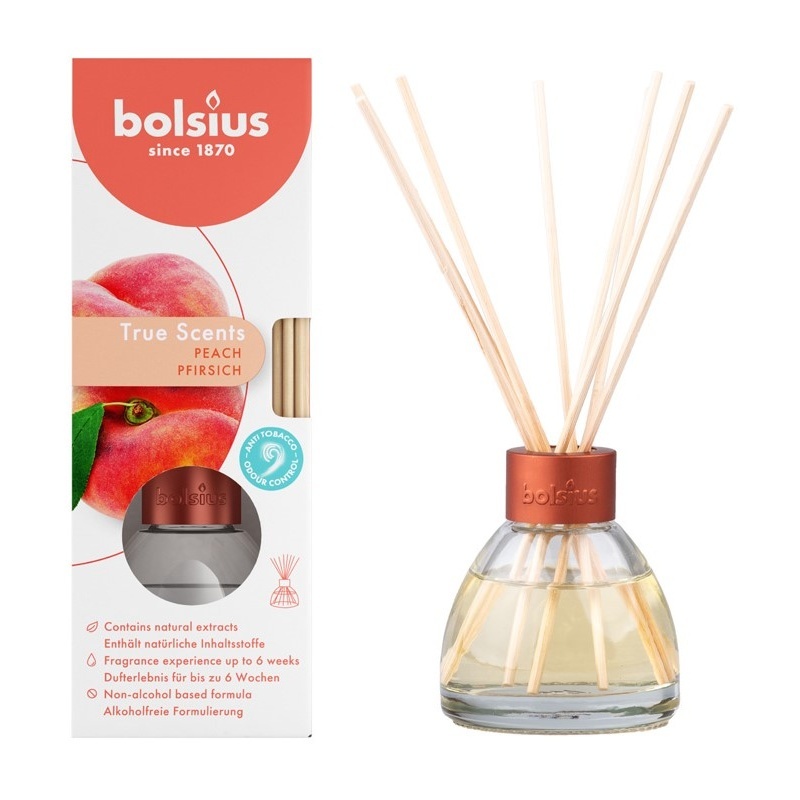Difuzéry Bolsius - Difuzér stébla BOLSIUS Peach 45ml
