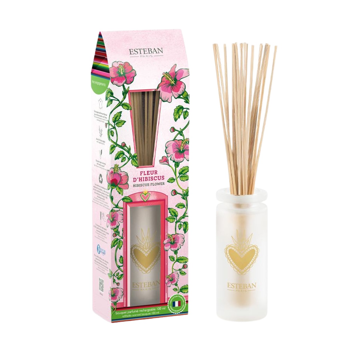 Difuzéry Esteban Parfums - Difuzér stébla ESTEBAN NATURE Hibiscus Flower 100ml