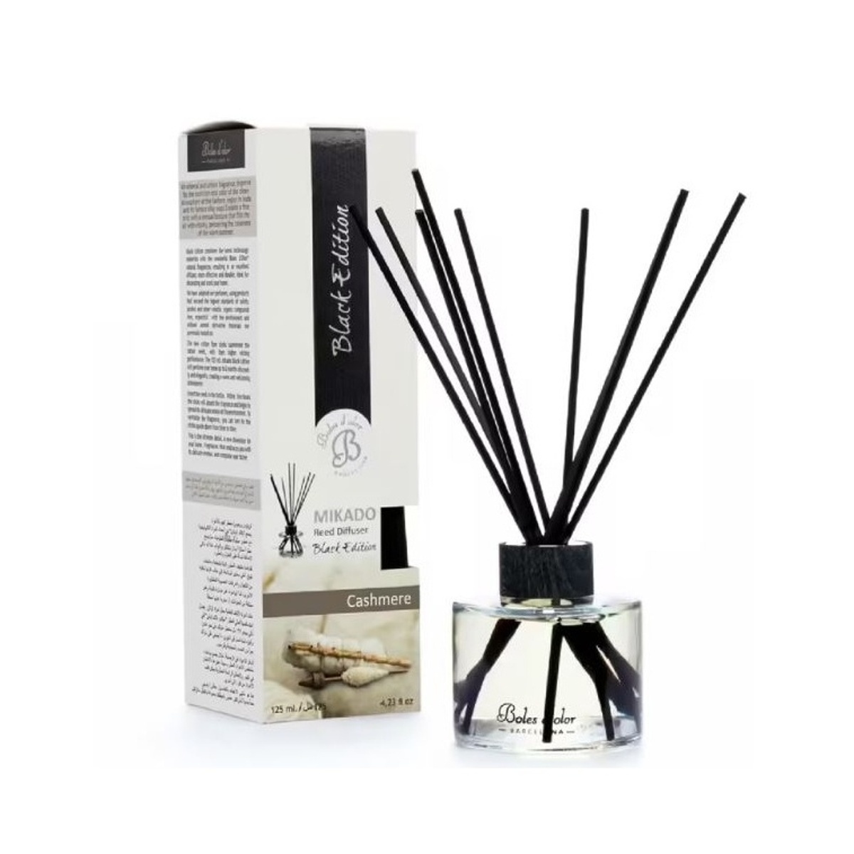 Difuzéry - Difuzér stébla MIKADO BLACK EDITION Cashmere 125ml