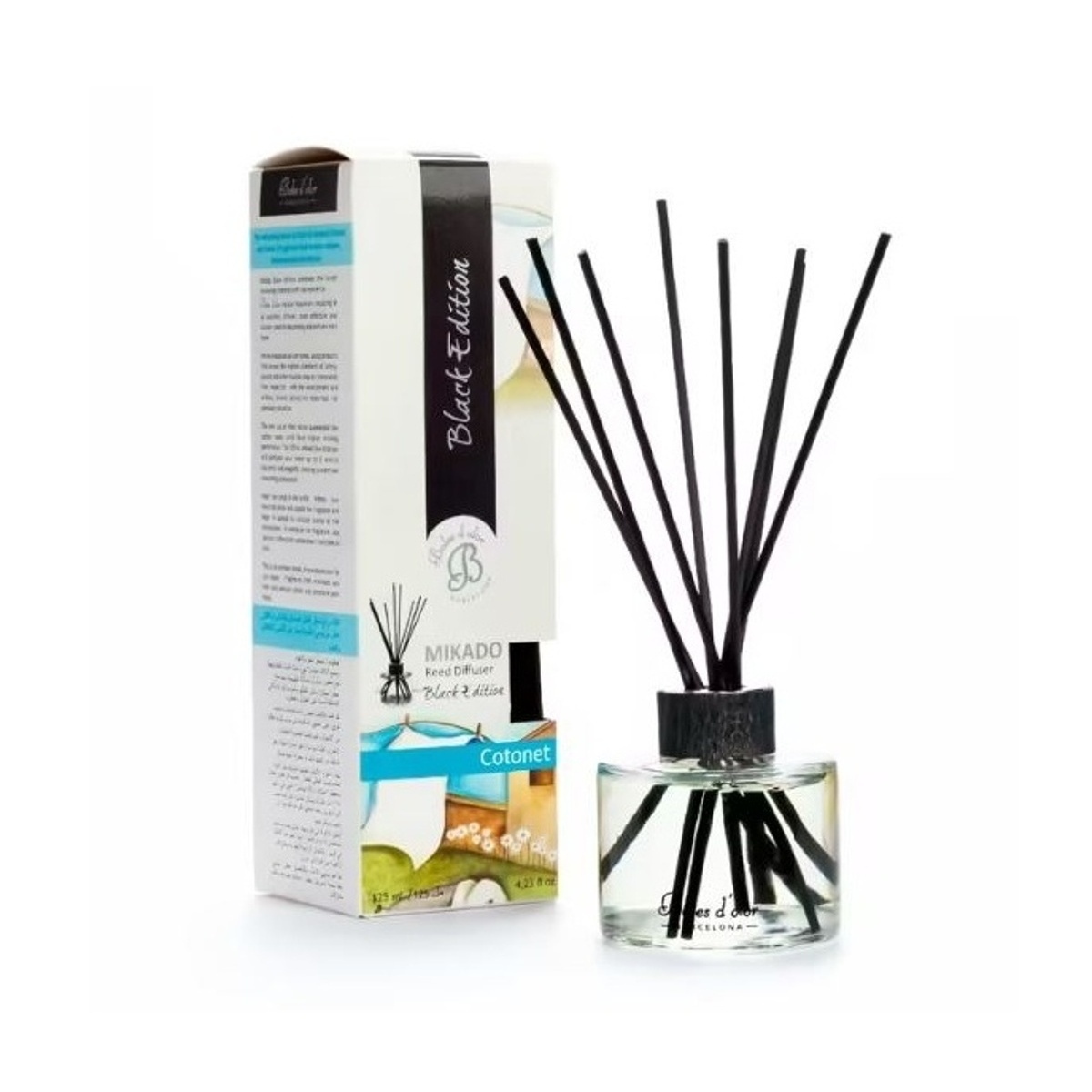 Difuzéry - Difuzér stébla MIKADO BLACK EDITION Cotonet 125ml