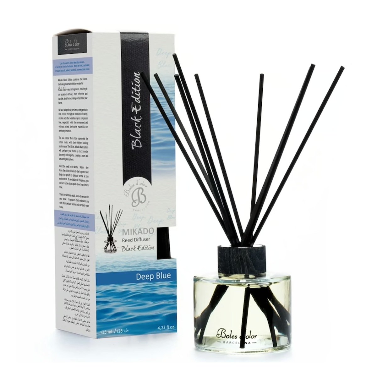 Difuzéry - Difuzér stébla MIKADO BLACK EDITION Deep Blue 125ml