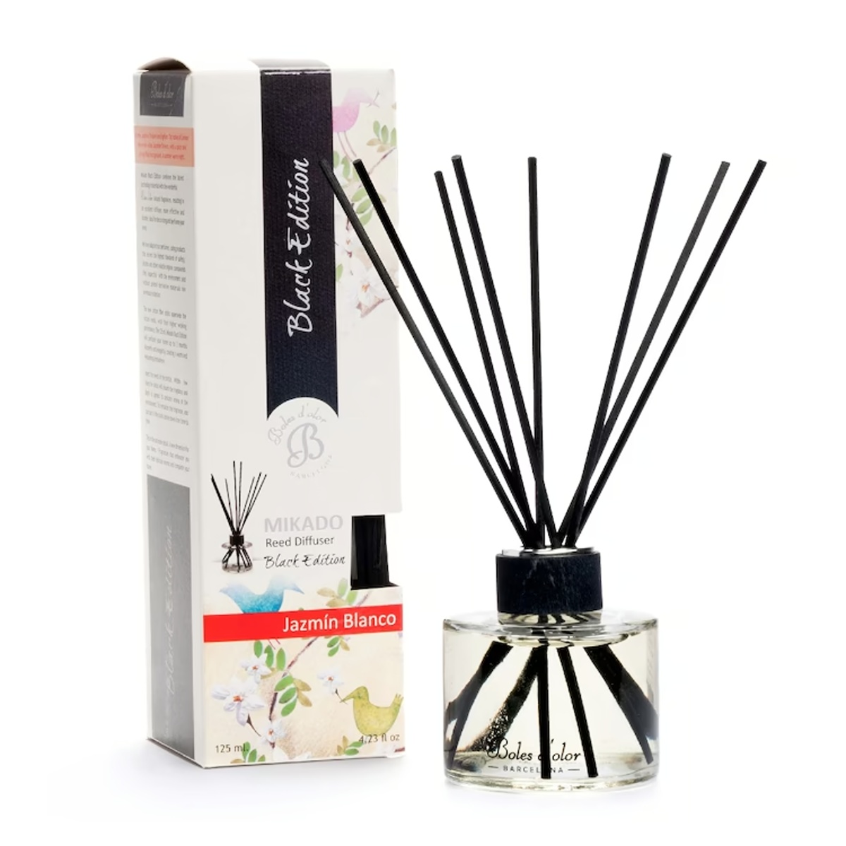 Difuzéry - Difuzér stébla MIKADO BLACK EDITION Jazmin Blanco 125ml